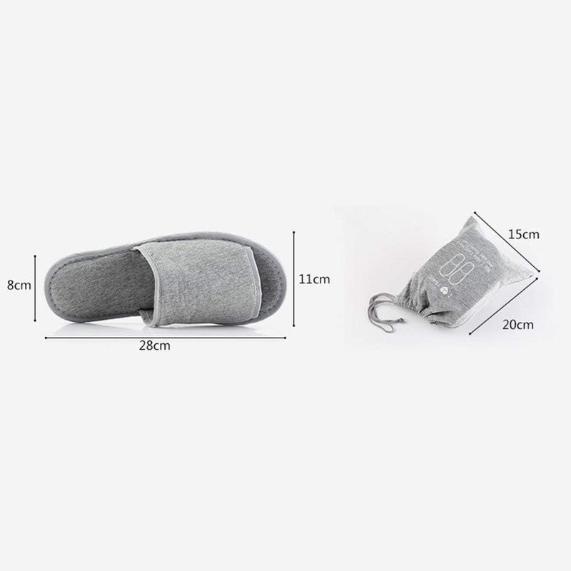ITODA Portable Travel Slipper Spa Hotel Open Toe Sandals Non Disposable Foldable Shoes Guest Indoor House Room Business Trip Party Washable Footwear with Bags - Image 4